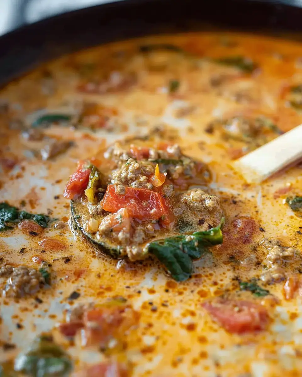 A delicious plate of Pizza Soup