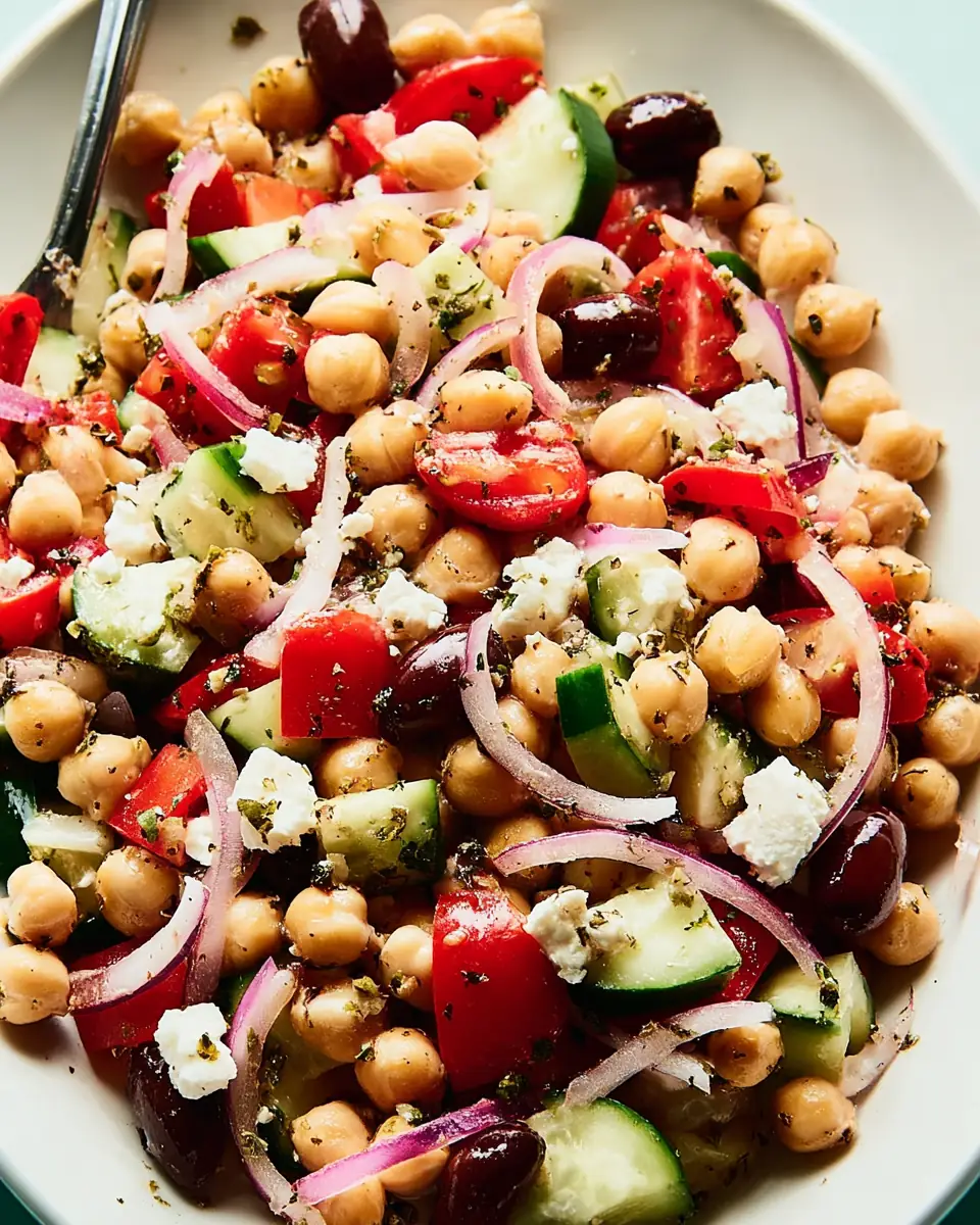 A delicious plate of Mediterranean Chickpea Salad