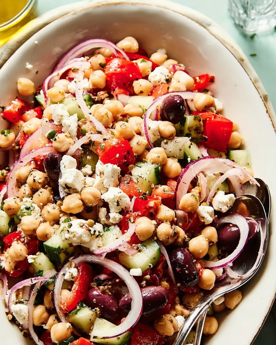 A delicious plate of Mediterranean Chickpea Salad