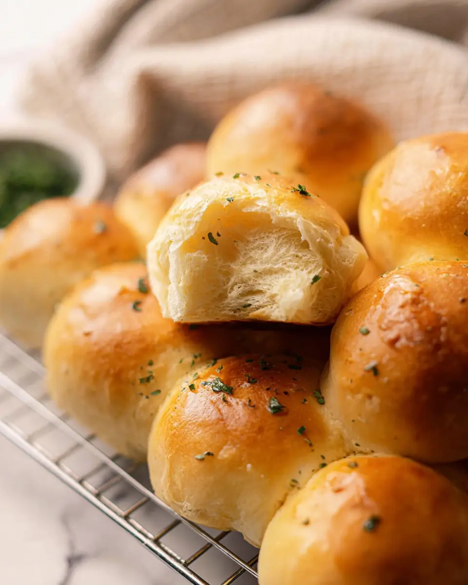 A delicious plate of Air Fryer Dinner Rolls