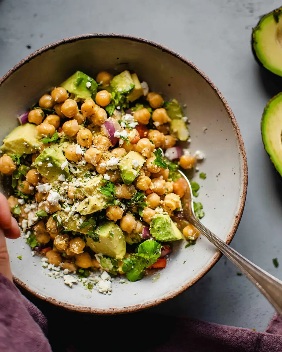 A delicious plate of Avocado Chickpea Salad