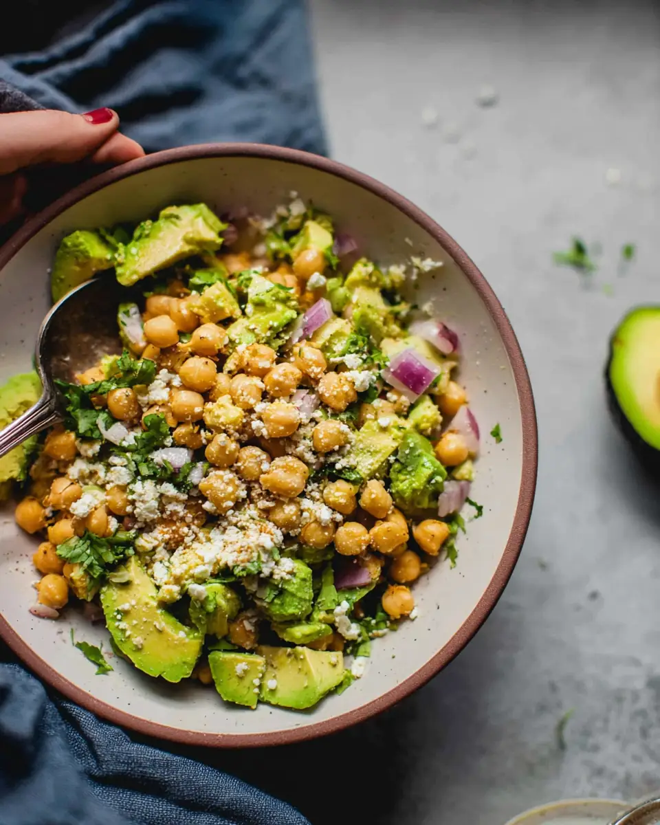 A delicious plate of Avocado Chickpea Salad