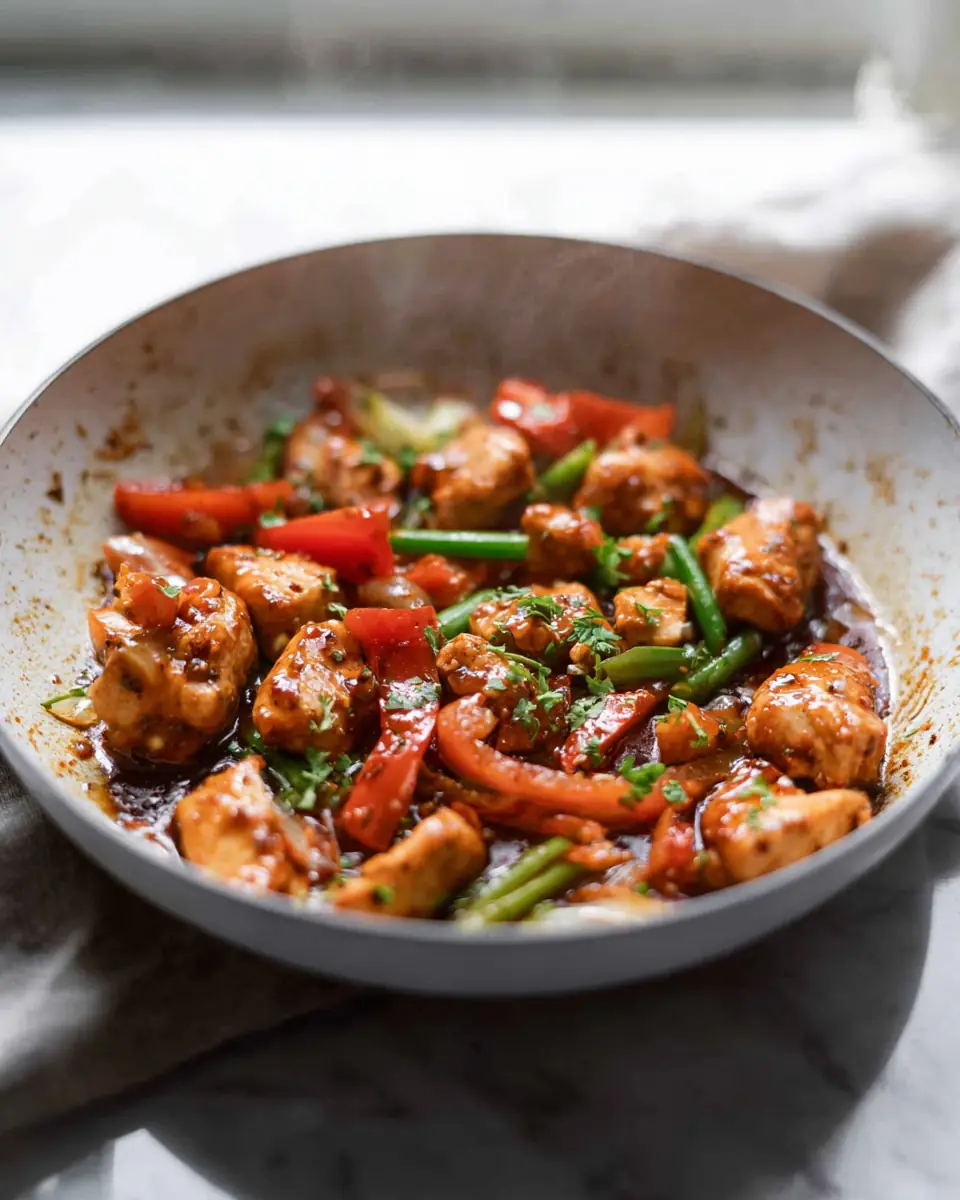 A delicious plate of Black Pepper Chicken