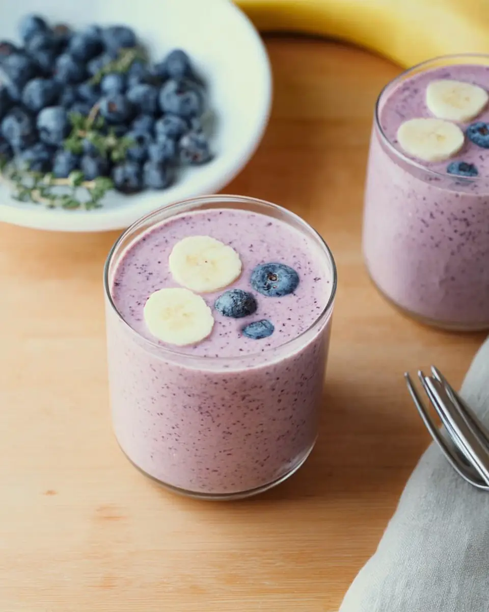 A delicious plate of Blueberry Banana Smoothie Recipe