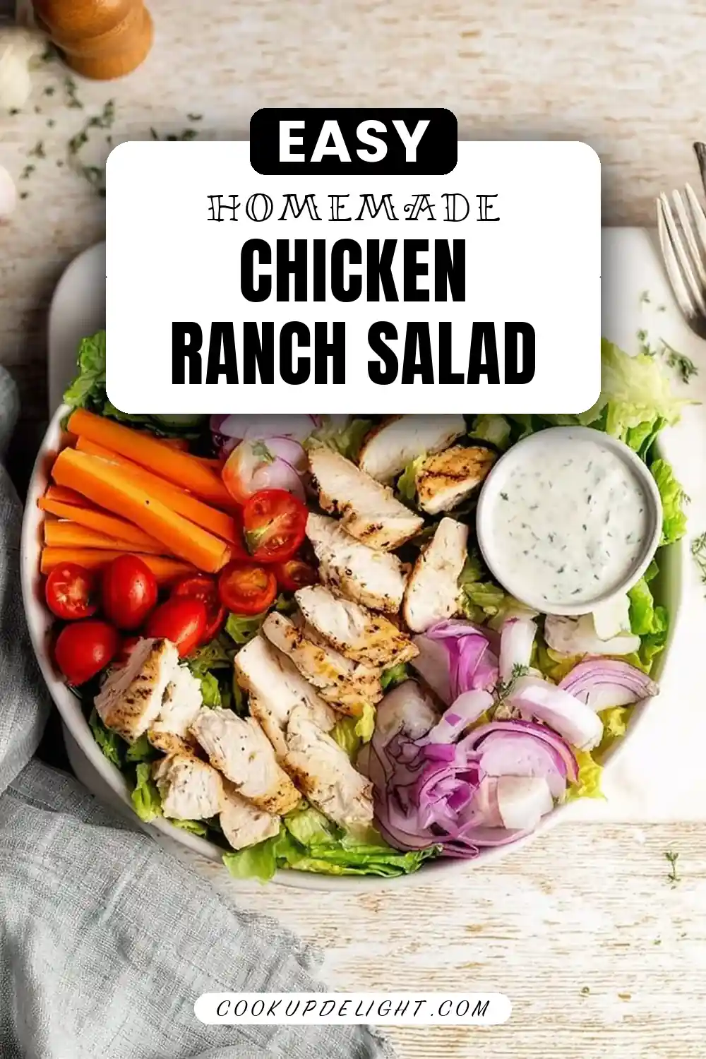 Chicken Garden Salad with Ranch Dressing