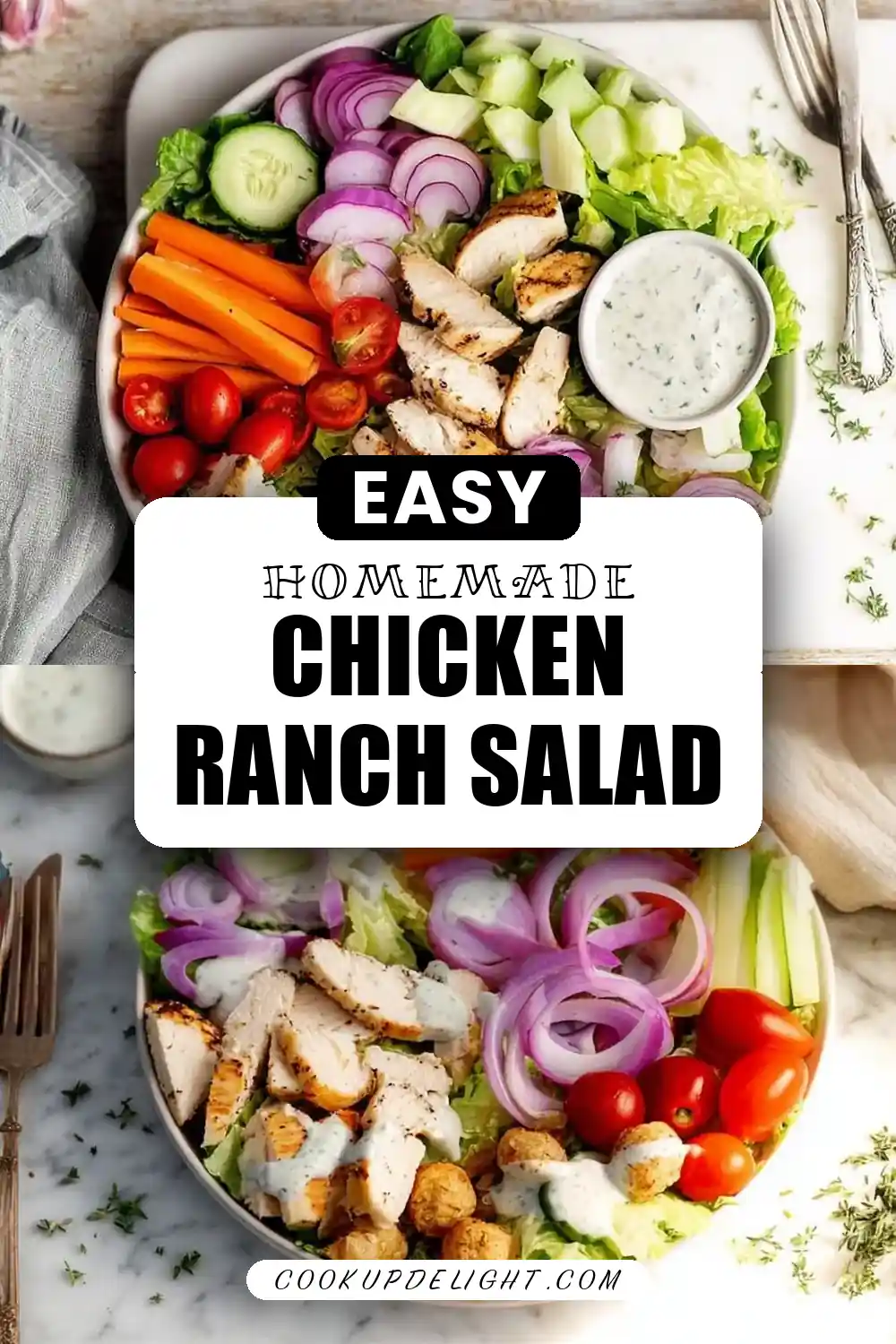 Chicken Garden Salad with Ranch Dressing
