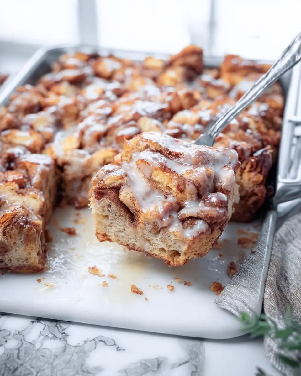 A delicious plate of Cinnamon Roll Bread Pudding Recipe