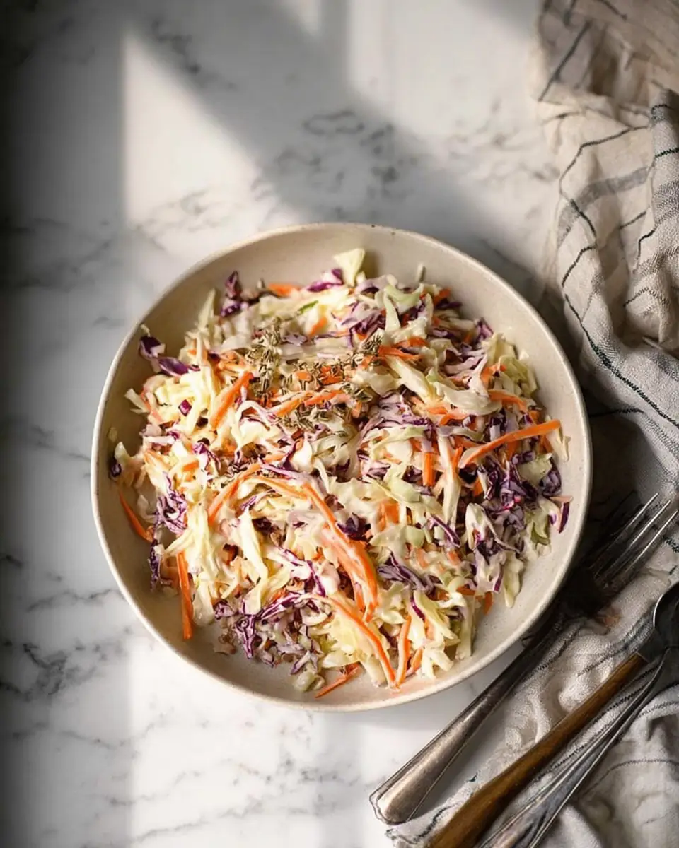 A delicious plate of Classic Coleslaw