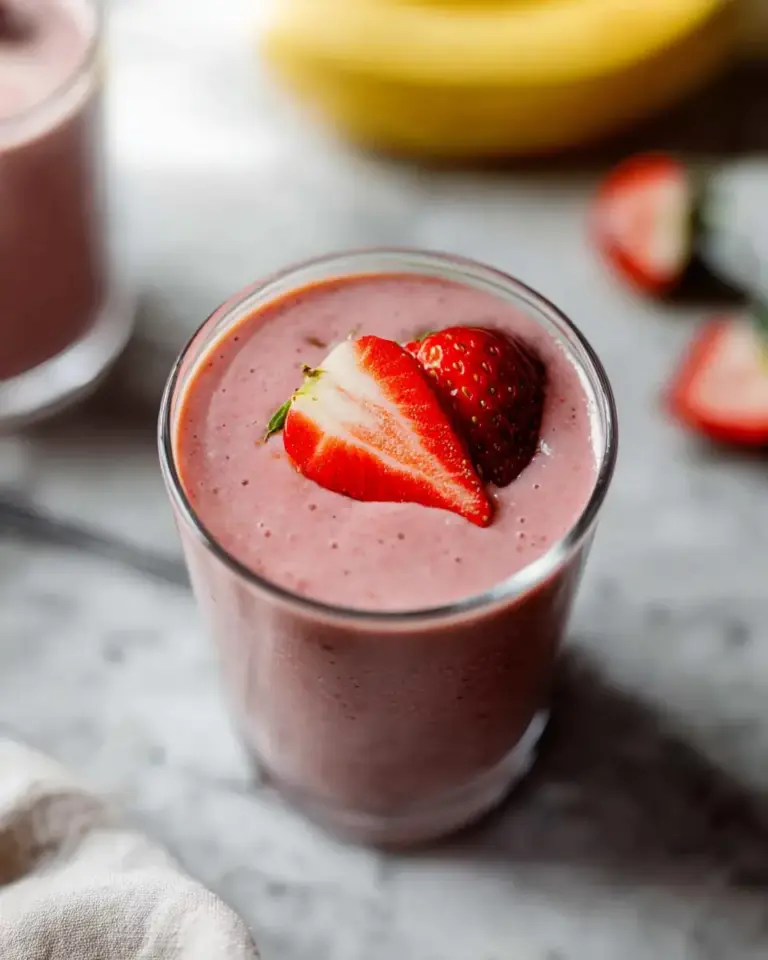 A delicious plate of Easy Strawberry Smoothie