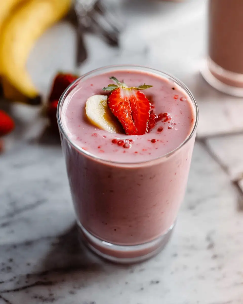 A delicious plate of Easy Strawberry Smoothie