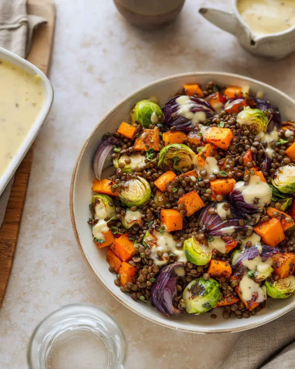 A delicious plate of Lentil Harvest Salad