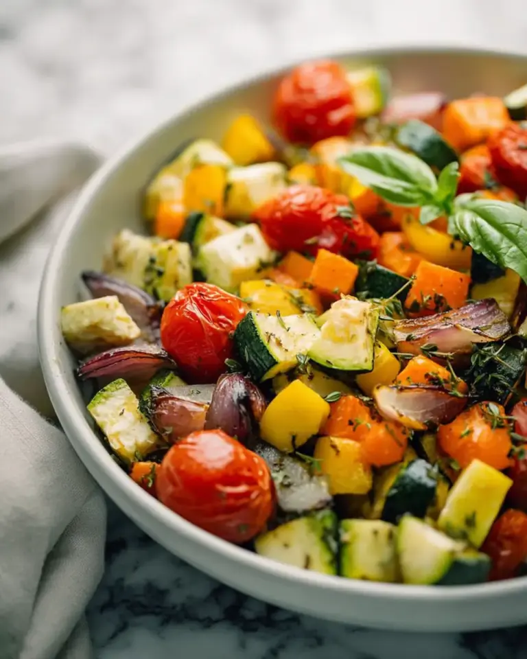 A delicious plate of Sheet Pan Roasted Vegetables