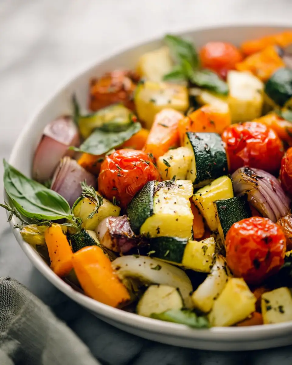 A delicious plate of Sheet Pan Roasted Vegetables