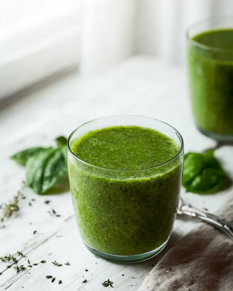 A delicious plate of Vegan green smoothie