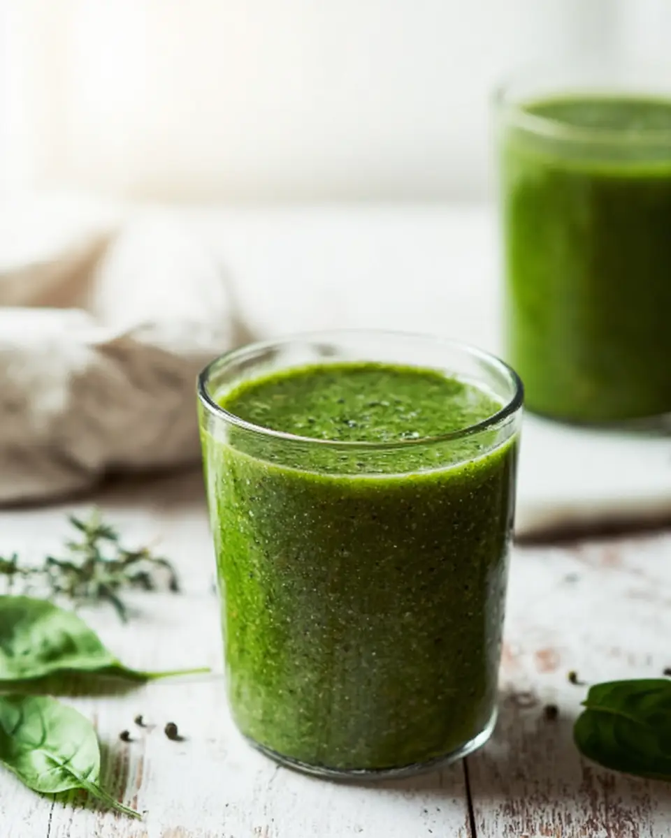 A delicious plate of Vegan green smoothie