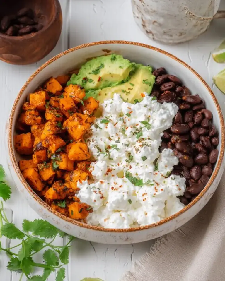 A delicious plate of Vegetarian Cottage Cheese Bowl