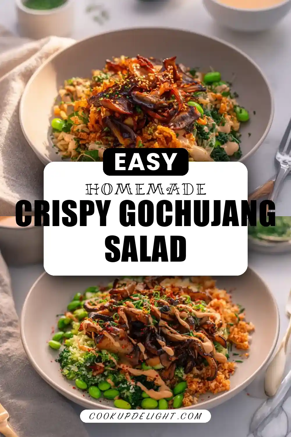 Crispy Rice Salad with Gochujang Mushrooms