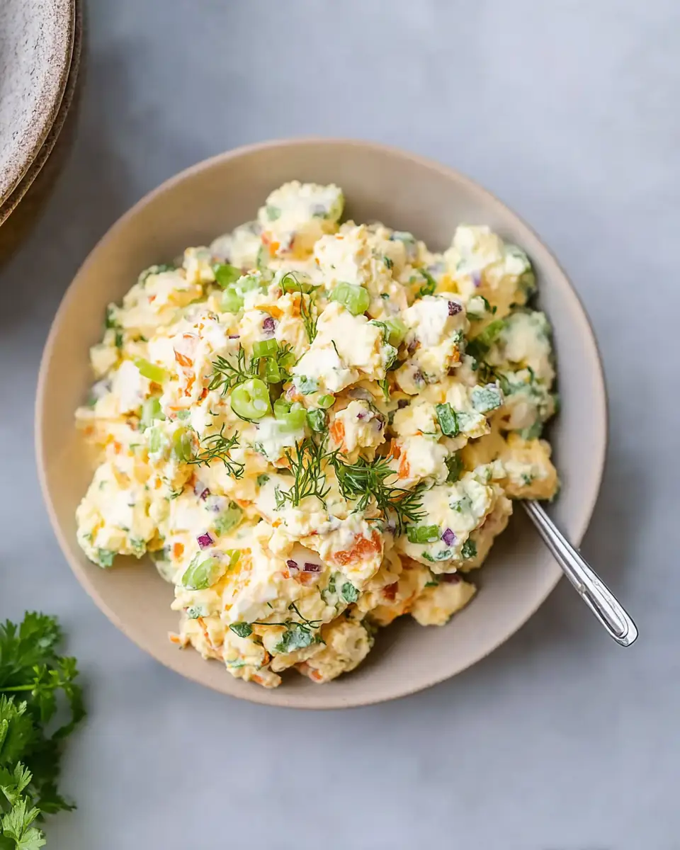 A delicious plate of Cottage Cheese Egg Salad