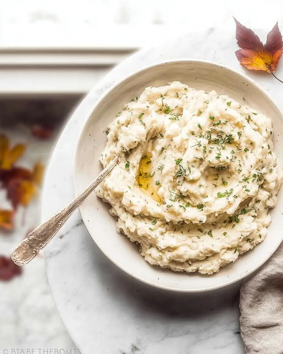 A delicious plate of Garlic Herb Mashed Potatoes
