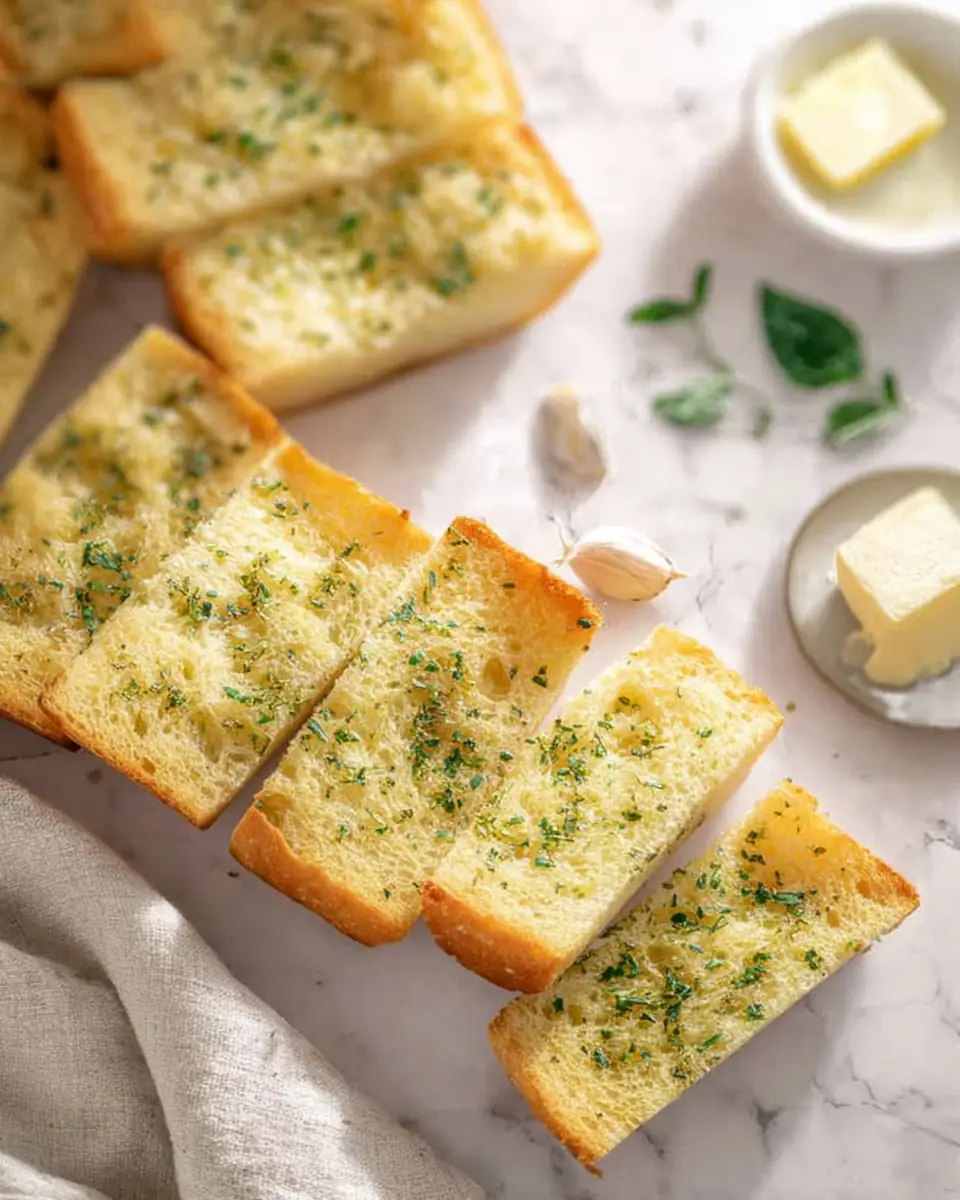 A delicious plate of Homemade Garlic Bread
