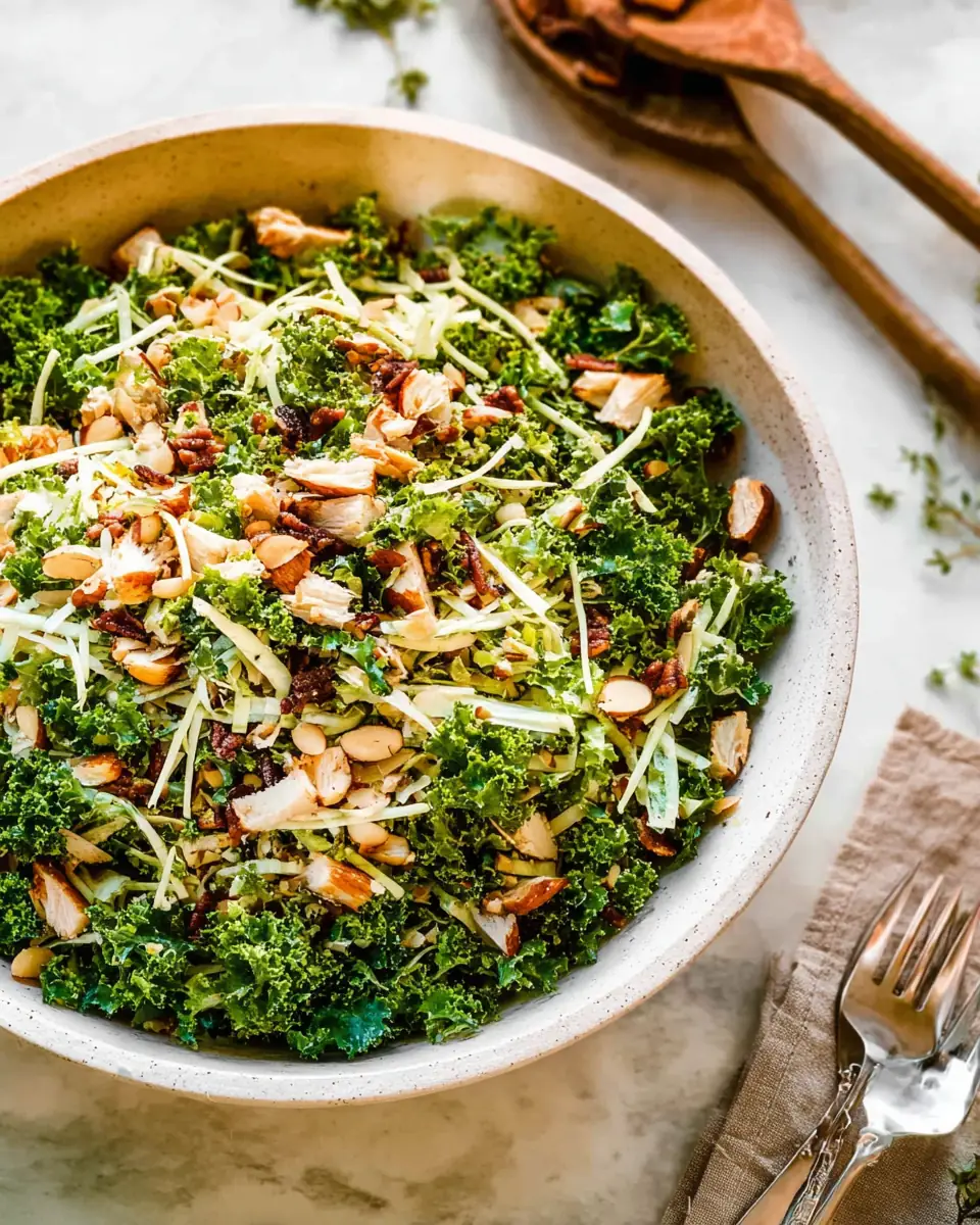A delicious plate of Kale Crunch Salad (Chick-Fil-A Copycat)