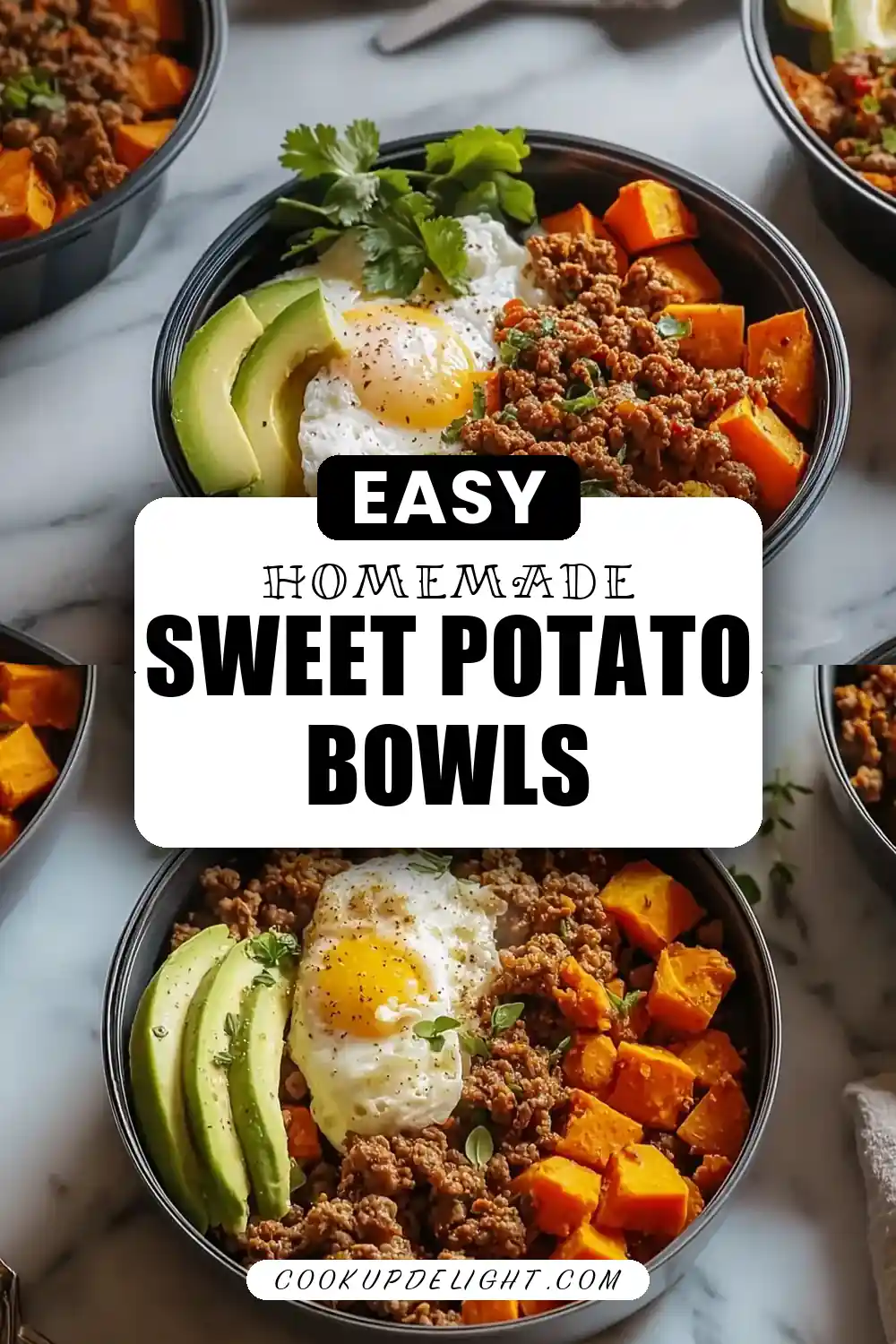 Hot Honey Ground Beef Sweet Potato Bowls