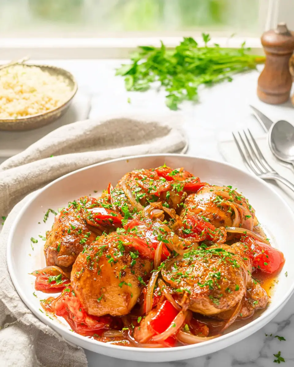 A delicious plate of Slow Cooker Balsamic Chicken