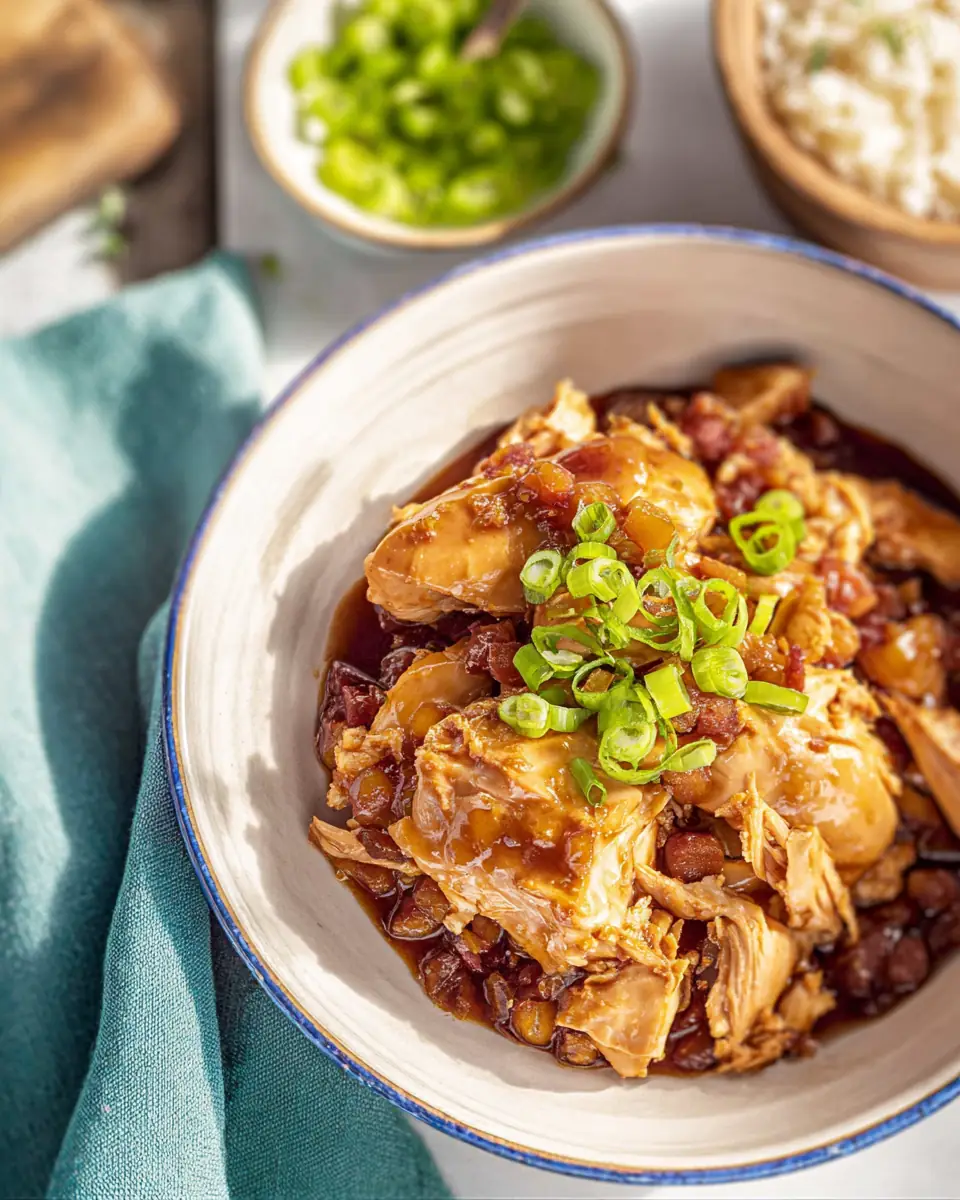 A delicious plate of Slow Cooker Honey Garlic Chicken